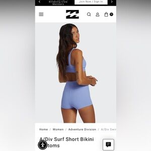 Billabong surf short bikini bottoms in cosmic blue